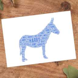 Personalised Donkey Word Art Print, Lover Gift, Custom Wall Framed Picture, Present For Men, Women Nl - thumbnail 3