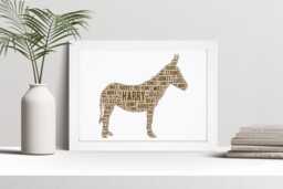 Personalised Donkey Word Art Print, Lover Gift, Custom Wall Framed Picture, Present For Men, Women Nl - thumbnail 1