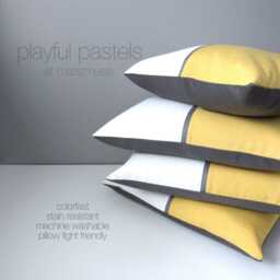 Sunbrella?? Outdoor Pillow Cover in Sunflower Yellow & White With Grey Accent, Colorful Throw Cushions For Home & Garden, Mazizmuse - thumbnail 2