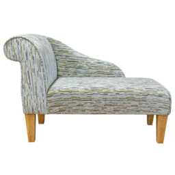 Luxe Lime Striped Chaise Longue - Funky Mini Indoor Sofa Lounger Handmade in Britain - thumbnail 3