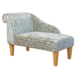 Luxe Lime Striped Chaise Longue - Funky Mini Indoor Sofa Lounger Handmade in Britain - thumbnail 2