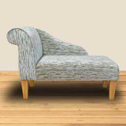 Luxe Lime Striped Chaise Longue - Funky Mini Indoor Sofa Lounger Handmade in Britain
