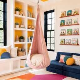 Pink Minky Sensory Cocoon Swing - Calming Hanging Pod Chair For Kids & Adults Indoor Therapy Soft Cuddle Hammock Seat - thumbnail 4