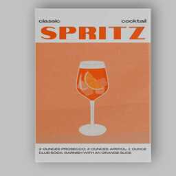 Classic Spritz Cocktail Recipe Minimalist Poster Canvas Wall Art Print Decor Picture Ready To Hang - thumbnail 1