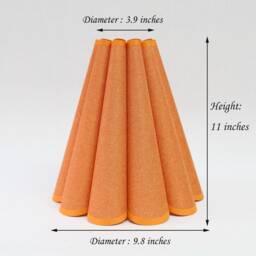 Handmade Candy Orange Pleated Lampshade Cotton Linen Acrylic - thumbnail 2