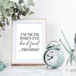 I'm Nicer When I've Had Food - Home Decor, Quote, Print, Wall Art, Kitchen, Kitchen Prints, Print - thumbnail 2