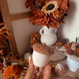 Nuts Candle, Size Of Your Choice, Handmade in Olive Wax, With A Delicious Autumn Scent - thumbnail 3