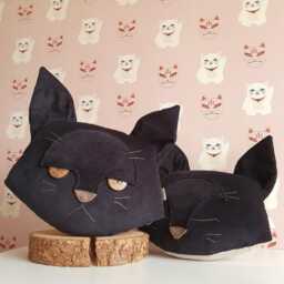 "Cat Cushion, Pillow, Black Cat, Lover, Gift, Sleeping Decor, Cute Plush Decorative - ""Sleepy Cat" - thumbnail 4