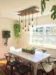 Rustic Dining Chandelier Wood Lighting 10 Edison Led Vintage Bulbs Pendant Lights Reclaimed Lighting