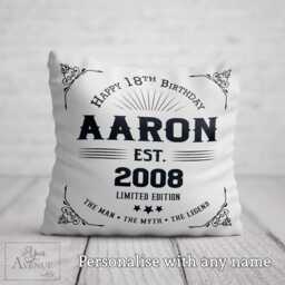 18Th Birthday Gift Him 18 Years Old Boy Personalised Birthday Cushion Pillow Son Brother Grandson Nephew Friend Eighteenth Present Year 2008