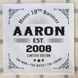 18Th Birthday Gift Him 18 Years Old Boy Personalised Birthday Cushion Pillow Son Brother Grandson Nephew Friend Eighteenth Present Year 2008 - thumbnail 3