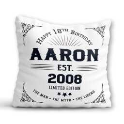 18Th Birthday Gift Him 18 Years Old Boy Personalised Birthday Cushion Pillow Son Brother Grandson Nephew Friend Eighteenth Present Year 2008 - thumbnail 2