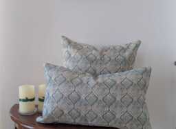 Teal Abstract Aztec Cushion Covers - Handmade Double-Sided Decor - 45x45cm, 52x32cm