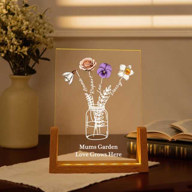 Custom Grandma's Garden Night Light, Family Bouquet Mum's Bunch Mothers Gift For Grandma, Nanny, Mom, Nanny's - image 1