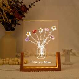 Custom Grandma's Garden Night Light, Family Bouquet Mum's Bunch Mothers Gift For Grandma, Nanny, Mom, Nanny's - thumbnail 2