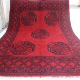 5x7 Ft Afghan High Pile Rug Turkmen Bokhara Area Rug, Akhcha Handmade Red New Livingroom Rug, Tribal Home D??cor Bedroom Office Rug - thumbnail 4