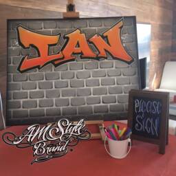 Airbrush Graffiti Wall Art Canvas Sign in Board 24x36 Bar Mitzvahs Bat Event Decor Room Street - thumbnail 2