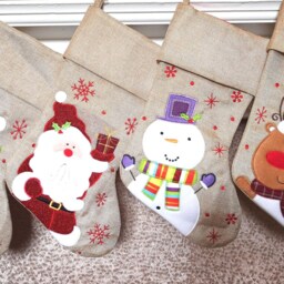Personalised Christmas Stocking Embroidered, Hessian Burlap Stocking, First Christmas, Name Christmas Gift - thumbnail 2