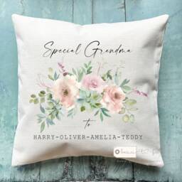 Personalised Special ... Mum Nanna Auntie Nanny Grandma Nan Gran Mother's Day Gift Floral Design Home Linen Style Cushion Cover - thumbnail 2