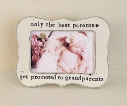 Grandparents Picture Frame Pregnancy Reveal Gift, Hand Stamped 4x6 Photo - thumbnail 1