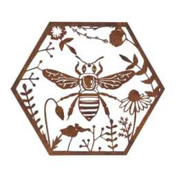 Large Bumble Bee Metal Wall Plaque - Hanging Art Indoor Outdoor Floral Sun Gift - thumbnail 3