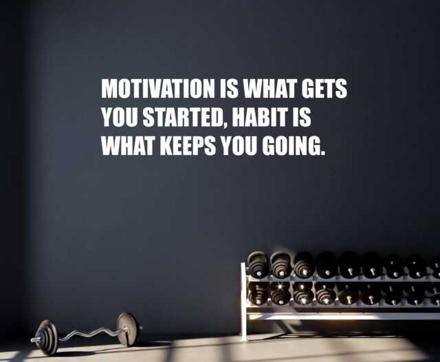 Motivational Gym Wall Decal, Motivation Is What Gets You Started, Habit Is Keeps Going. Chiropract Sign, Physical Therapy Office - image 1