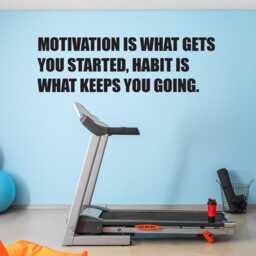 Motivational Gym Wall Decal, Motivation Is What Gets You Started, Habit Is Keeps Going. Chiropract Sign, Physical Therapy Office - thumbnail 3