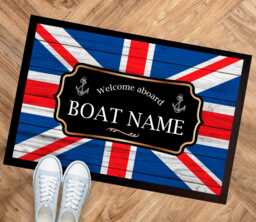 Personalised Boat Mat - Non Slip Floor - Nautical Union Jack Narrowboat Boating Accessories - thumbnail 1