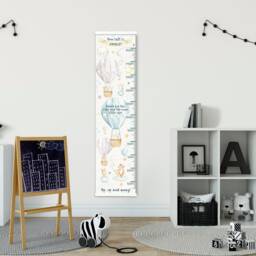 Personalised Height/ Growth Chart - Balloon Animals Beautiful Nursery & Bedroom Wall Decor Printed On A Luxury Fabric Ideal Keepsake - thumbnail 2