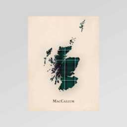 Clan Maccallum Scottish Tartan Map - Of Scotland Family Wall Decor, Ready To Hang - thumbnail 2