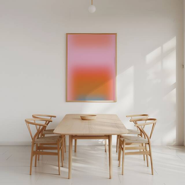 Candy Pink Gradient Art Print, Aura Poster, Dreamy Orange Modern Wall Art, Trendy Colorful Home Decor - image 1