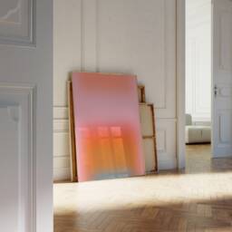 Candy Pink Gradient Art Print, Aura Poster, Dreamy Orange Modern Wall Art, Trendy Colorful Home Decor - thumbnail 3