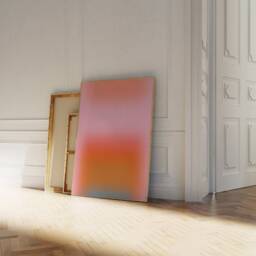 Candy Pink Gradient Art Print, Aura Poster, Dreamy Orange Modern Wall Art, Trendy Colorful Home Decor - thumbnail 2