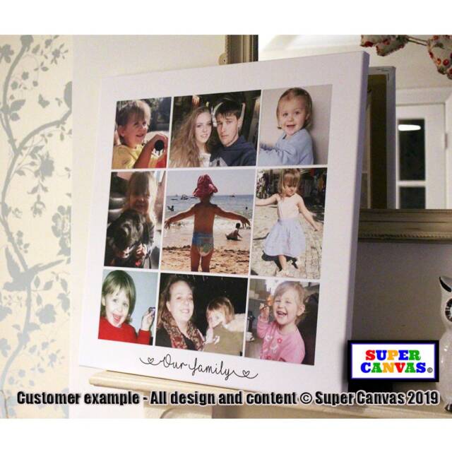 Family Quote Personalised Picture Photo Collage Wall Art Framed Canvas Print Grandparent Mum Dad Wife Friend Birthday Gift - image 1