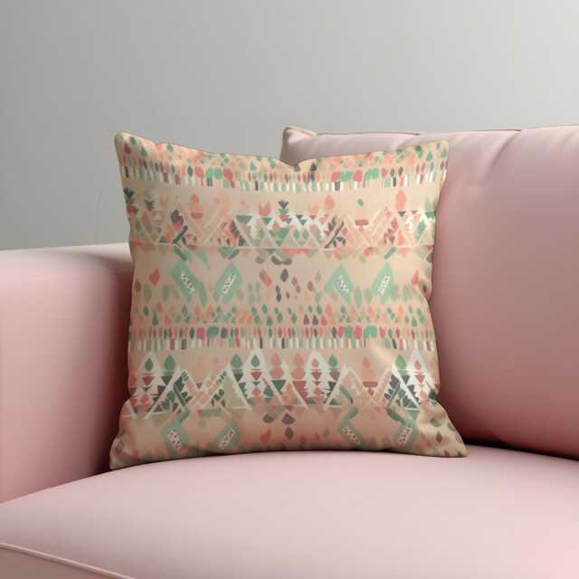 Pastel Southwestern Cushion Cover, Soft Tribal Geometric Pattern Pillow Case, Boho Desert Throw Cozy Neutral Home Decor - image 1