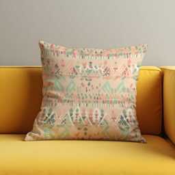Pastel Southwestern Cushion Cover, Soft Tribal Geometric Pattern Pillow Case, Boho Desert Throw Cozy Neutral Home Decor - thumbnail 4