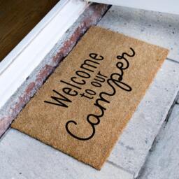 Welcome To Our Camper Decor - Rv Doormat Funny Home On Wheels Motorhome Door Mat Caravan Camping Gift - thumbnail 2
