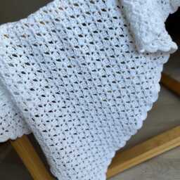 Heirloom Crochet Baby Blanket, Personalized Name Stroller Cover, Custom Newborn Keepsake, Grandparents Gift - thumbnail 3