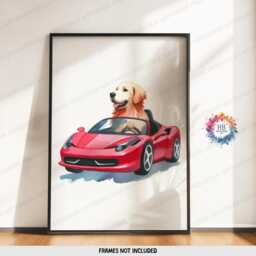 Dog Nursery Print Set - Of 3 Kids Prints - Vehicle Wall Art Car Poster Kid Labrador Decor Transport Posters Boys Bedroom Artwork - thumbnail 3