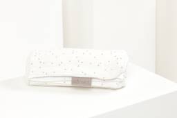 Kraftkids Baby Blanket, Muslin, Gold Dots On White - thumbnail 1