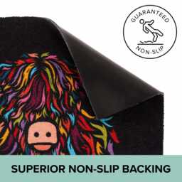 Highland Cow Indoor Washable Doormat 80x50cm - thumbnail 3
