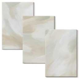 Canvas Art Set Of 3 - Paint Texture Traces Minimalism, Creamy Wall Art, Natural Textures Hanging Piece - thumbnail 2