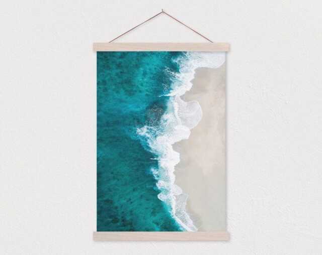 Poster Hanger-Shoreline Escape Canvas Print With Real Wood Hanger-Nature Print - Artwork - Frame - image 1