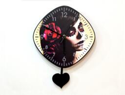 Day Of The Dead Sugar Skull Catrina Calavera Makeup - Pendulum Wall Clock