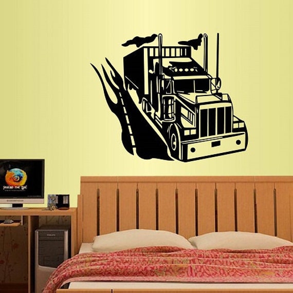 In-Style Decals Wall Vinyl Decal Home Decor Art Sticker Semi Truck Car Kids Boys Play Room Nursery Removable Mural Unique Design 85 - image 1