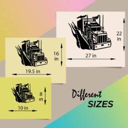 In-Style Decals Wall Vinyl Decal Home Decor Art Sticker Semi Truck Car Kids Boys Play Room Nursery Removable Mural Unique Design 85 - thumbnail 2