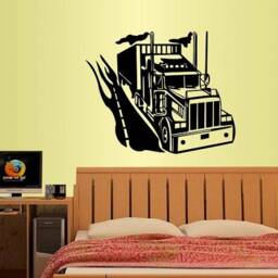 In-Style Decals Wall Vinyl Decal Home Decor Art Sticker Semi Truck Car Kids Boys Play Room Nursery Removable Mural Unique Design 85 - thumbnail 1