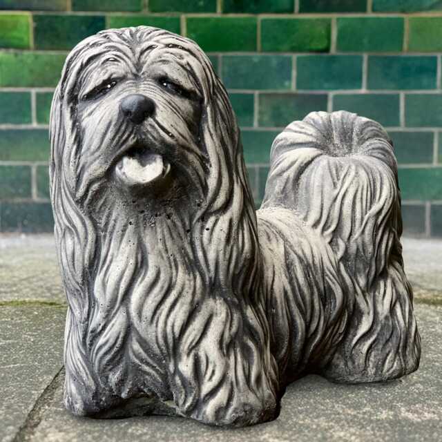 Concrete Shih Tzu Statue Garden Dog Figurine Cement Puppy Memorial Sculpture Outdoor Pet Lover Gift Front Door Decoration - image 1