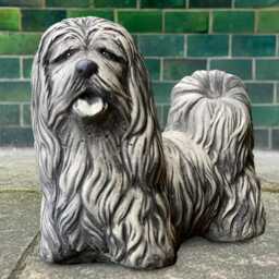 Concrete Shih Tzu Statue Garden Dog Figurine Cement Puppy Memorial Sculpture Outdoor Pet Lover Gift Front Door Decoration - thumbnail 1
