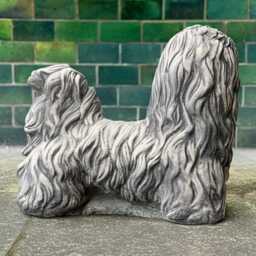Concrete Shih Tzu Statue Garden Dog Figurine Cement Puppy Memorial Sculpture Outdoor Pet Lover Gift Front Door Decoration - thumbnail 4